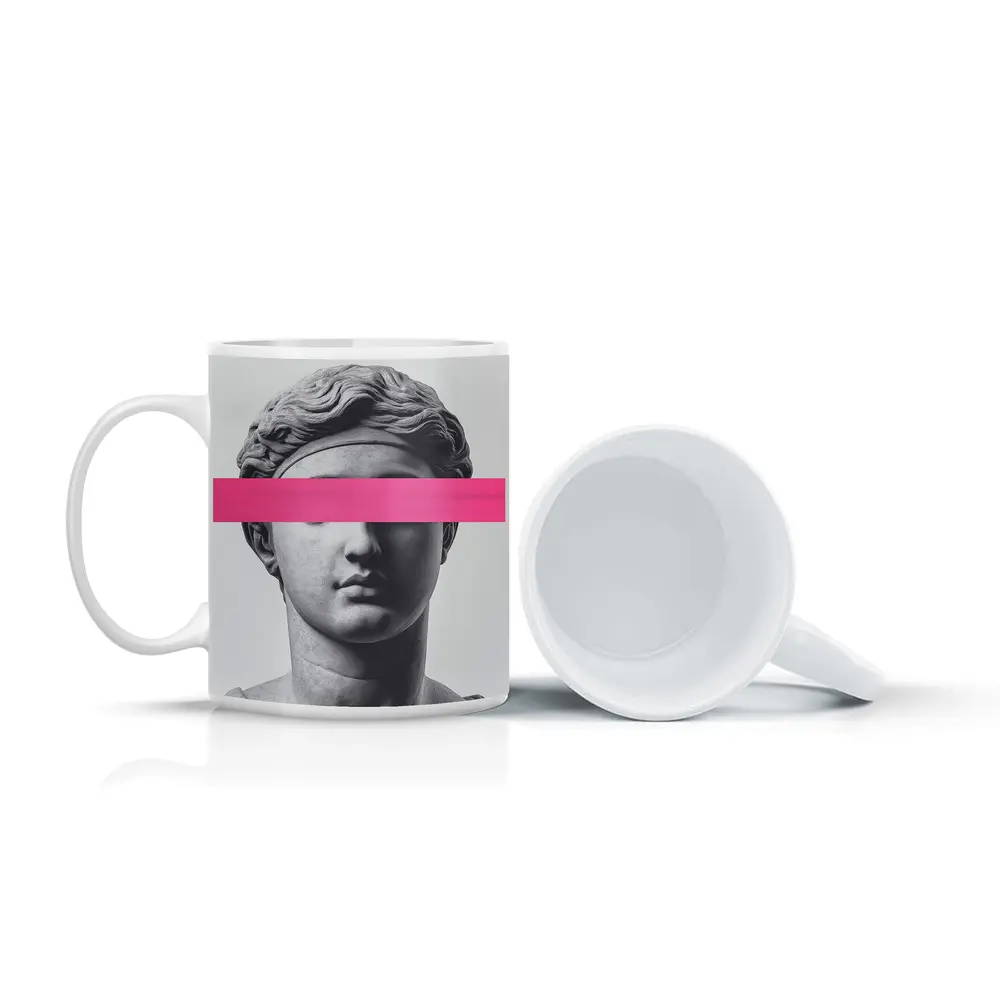 Greek Goddess Statue Pink Bar Pop Art – Mugs