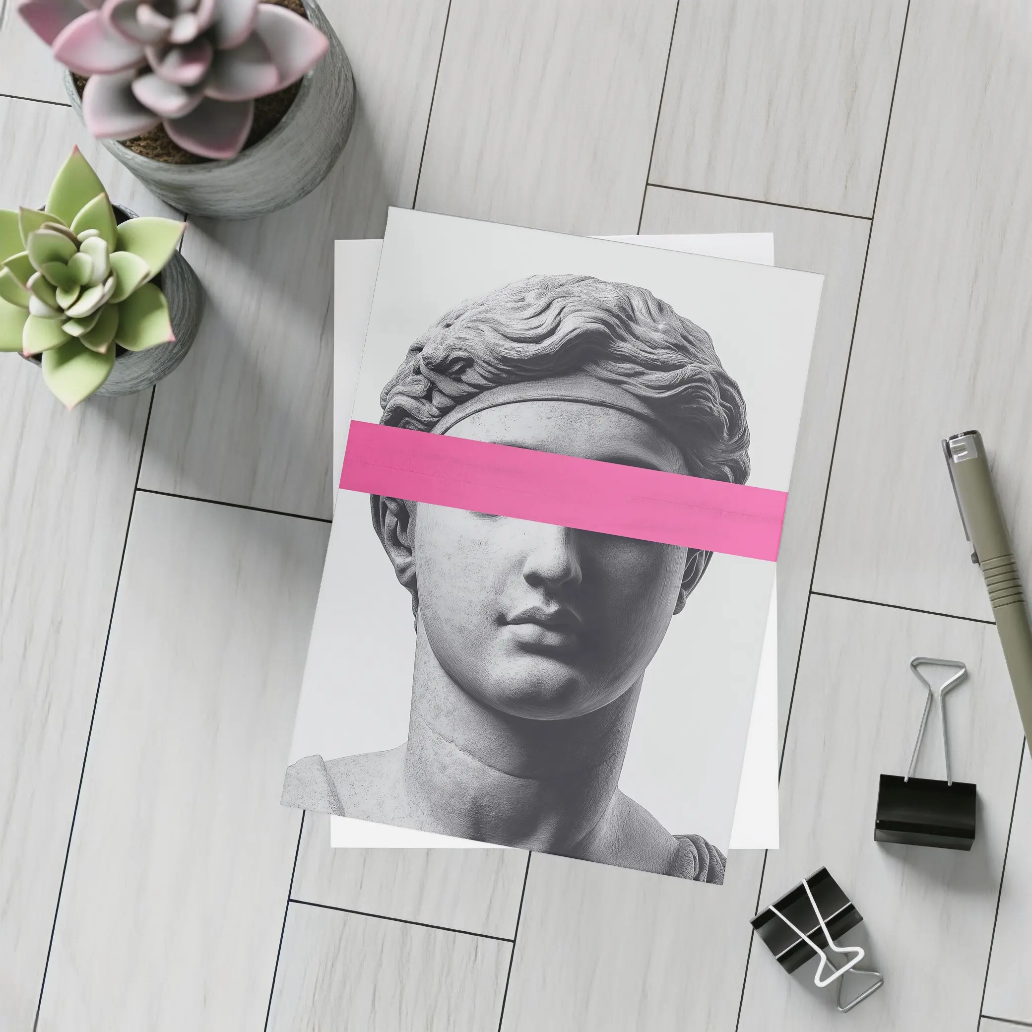 Greek Goddess Statue Pink Bar Pop Art – Postcards