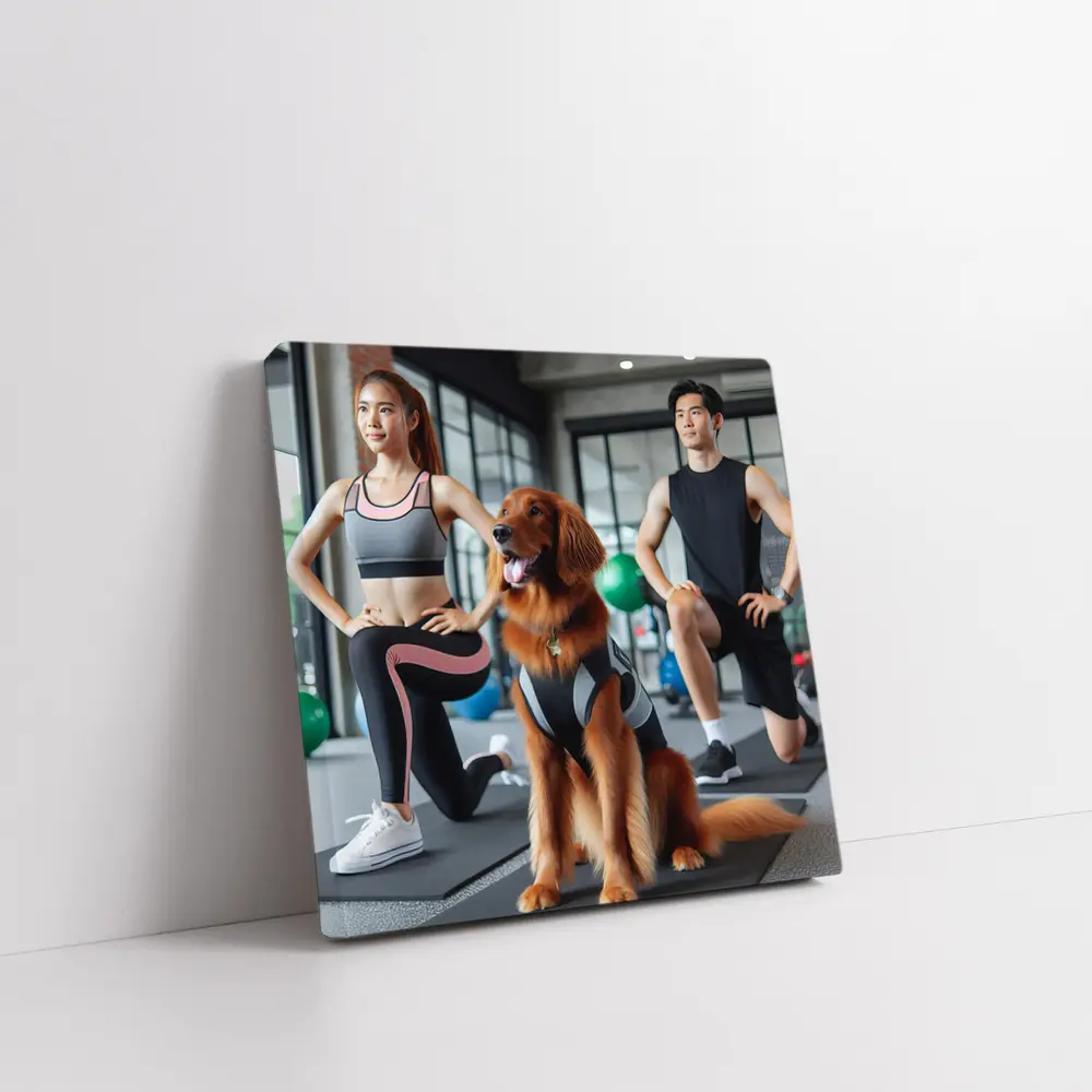 Golden Retriever Dog Gym Fitness Workout – Wall Art