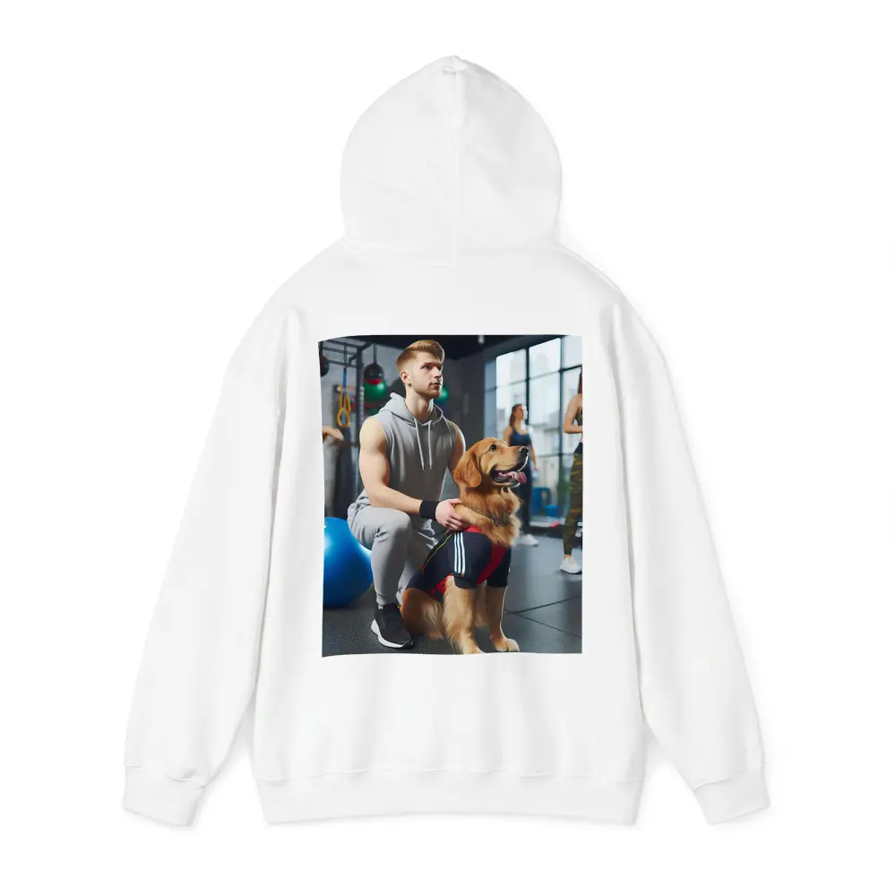 Golden Retriever Owner Training Together In Gym – Hoodies