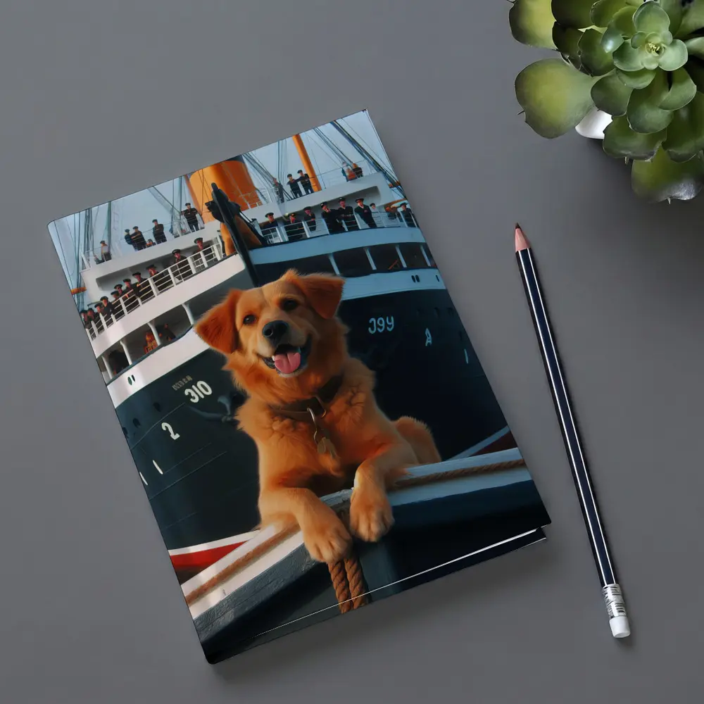 Golden Retriever Dog On Ship Deck – Notebooks