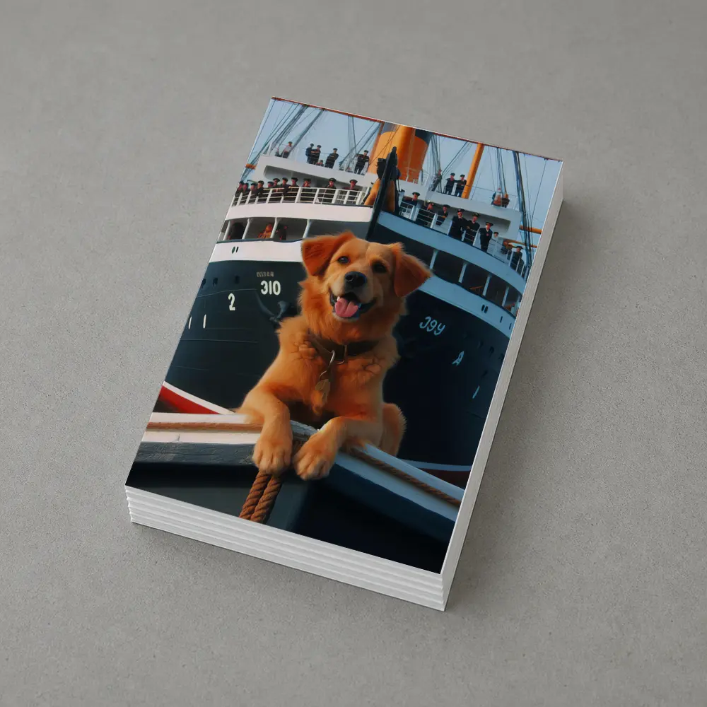 Golden Retriever Dog On Ship Deck – Postcards