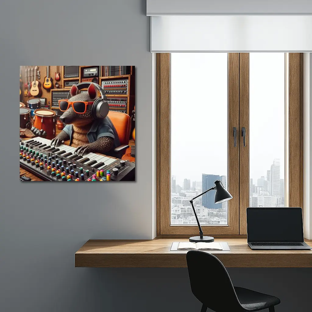 Armadillo DJ In Music Recording Studio – Wall Art