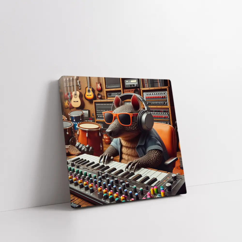 Armadillo DJ In Music Recording Studio – Wall Art