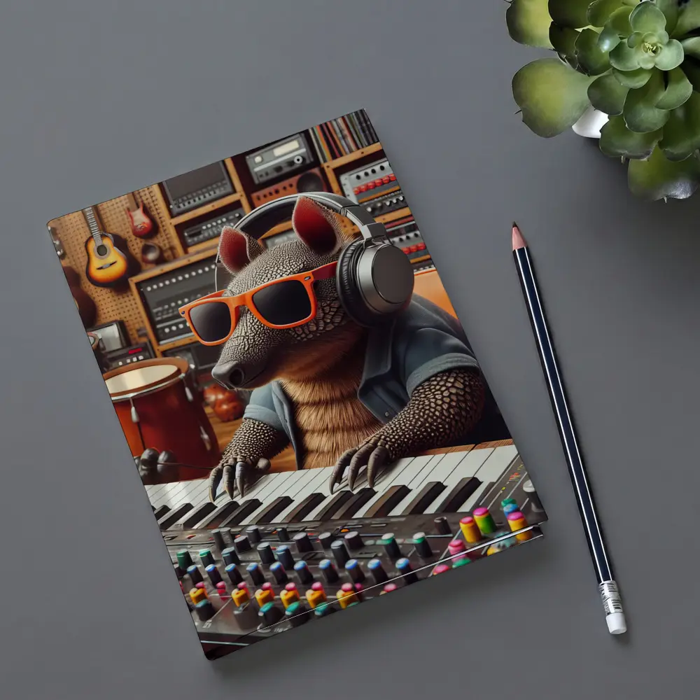 Armadillo DJ In Music Recording Studio – Notebooks