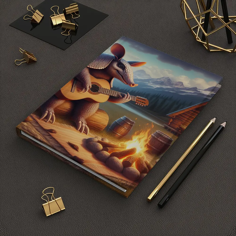 Armadillo Playing Guitar By Campfire Mountains – Notebooks