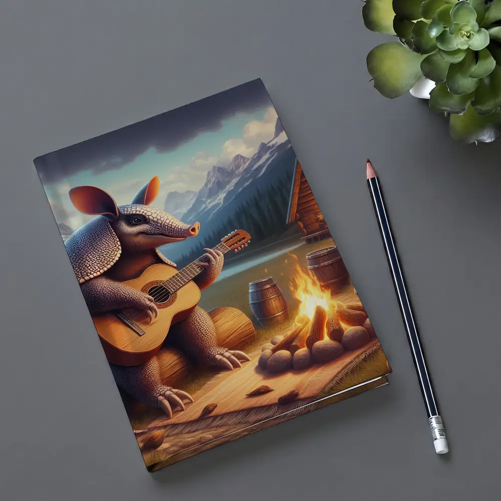 Armadillo Playing Guitar By Campfire Mountains – Notebooks