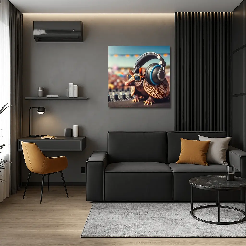 Armadillo DJ Headphones Sunglasses Festival Crowd – Wall Art