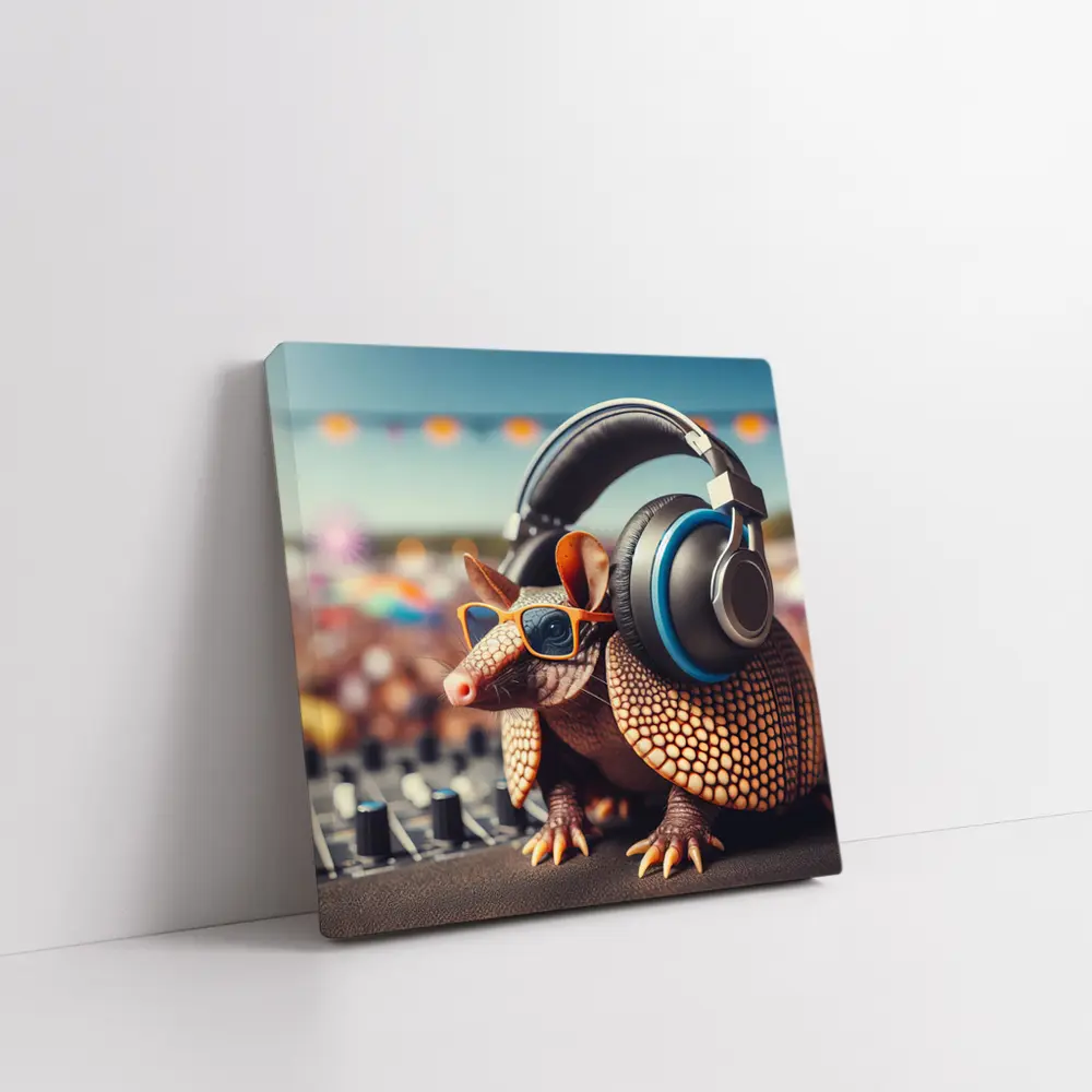 Armadillo DJ Headphones Sunglasses Festival Crowd – Wall Art
