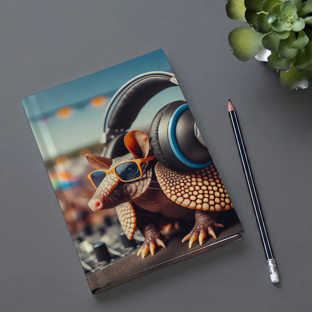 Armadillo DJ Headphones Sunglasses Festival Crowd – Notebooks