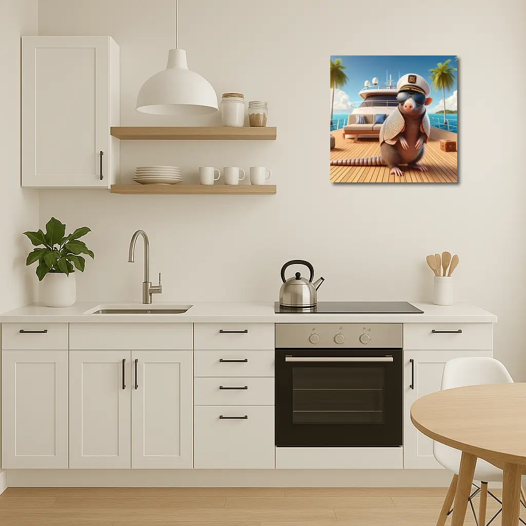 Armadillo Captain Sunglasses Yacht Tropical Background – Wall Art