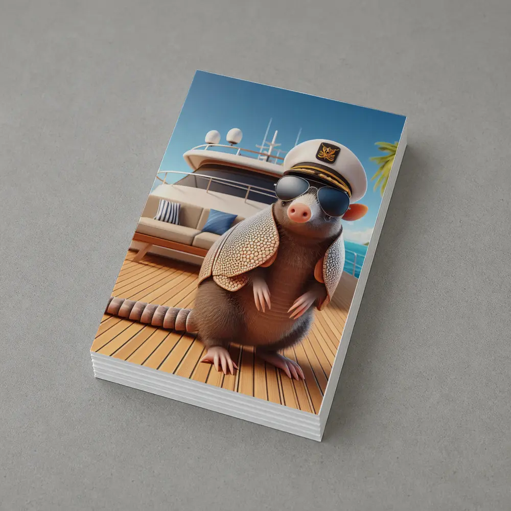 Armadillo Captain Sunglasses Yacht Tropical Background – Postcards