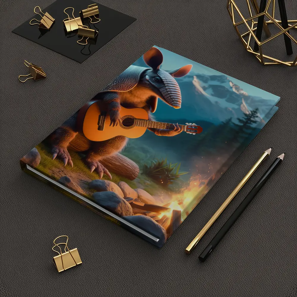 Armadillo Playing Guitar By Campfire Mountains – Notebooks
