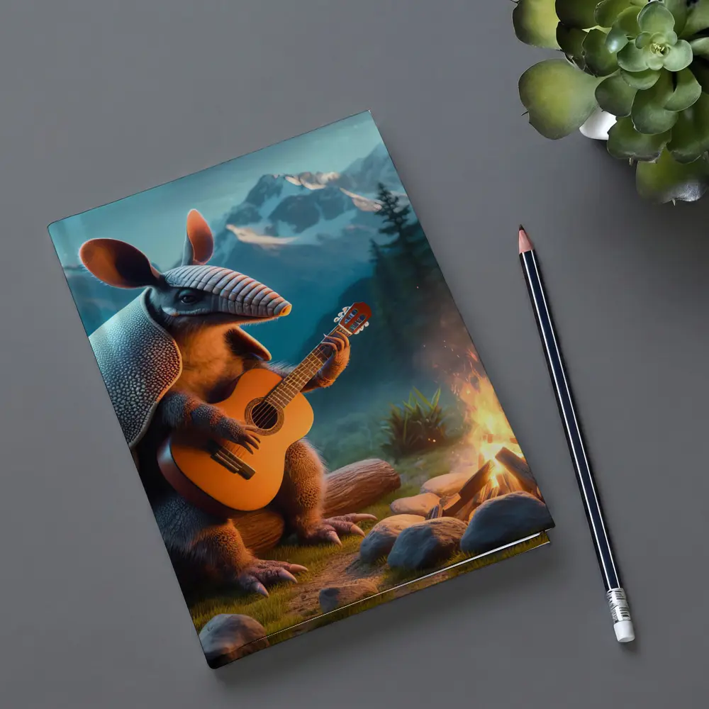 Armadillo Playing Guitar By Campfire Mountains – Notebooks