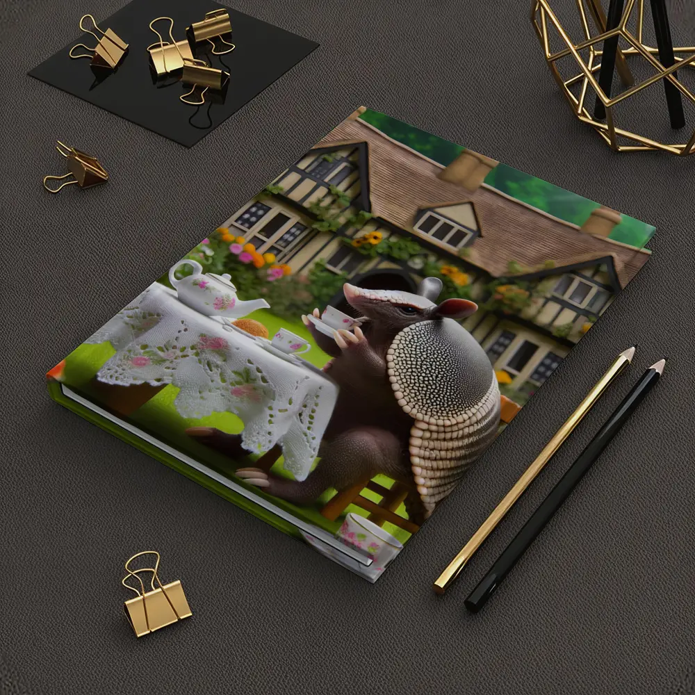 Armadillo Tea Party Cottage Garden Scene – Notebooks