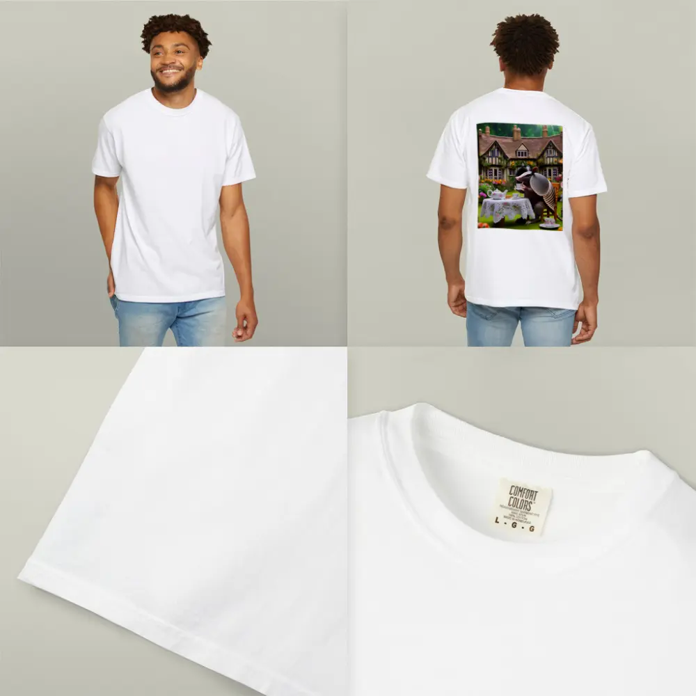 Armadillo Tea Party Cottage Garden Scene – T-Shirts
