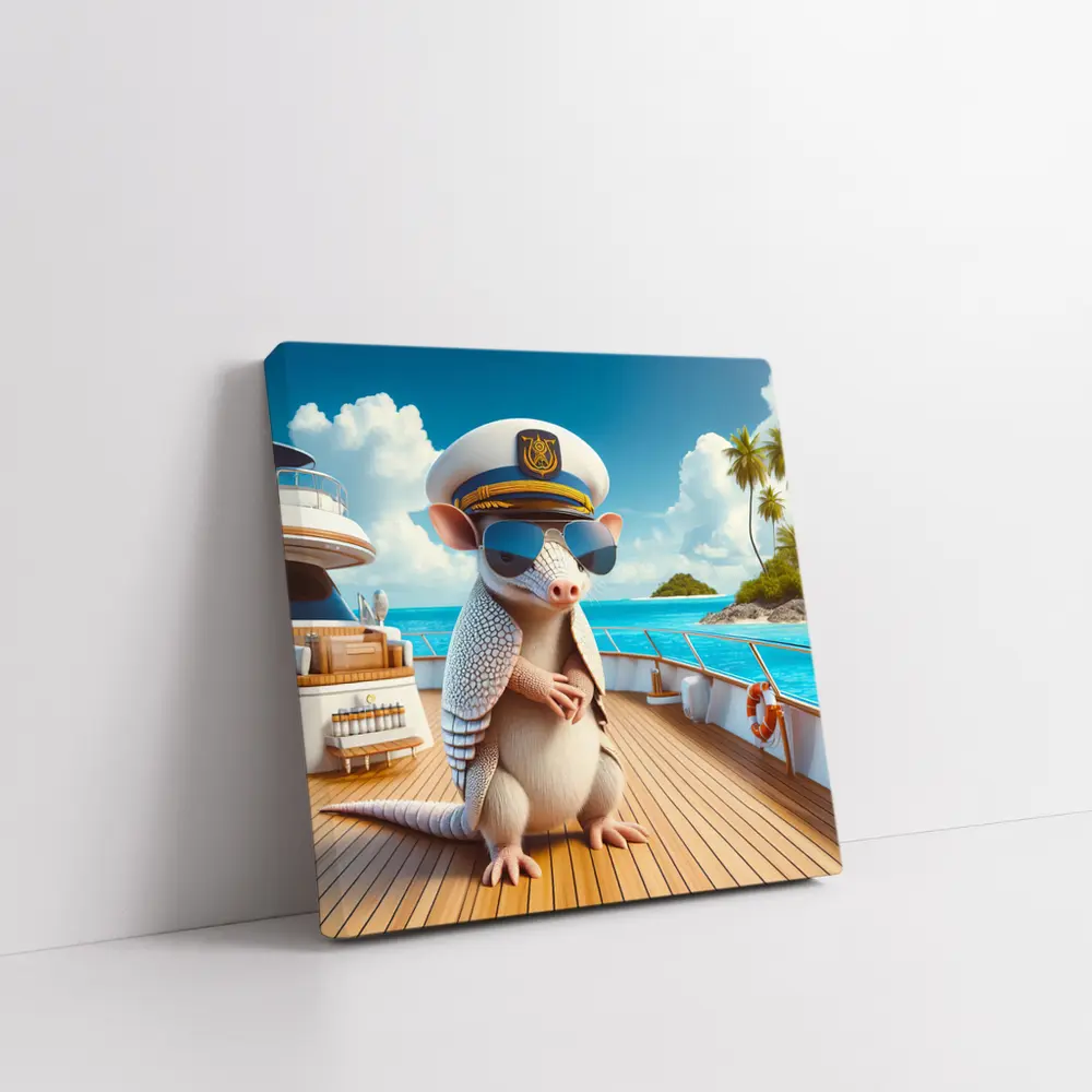 Armadillo Captain On Tropical Yacht Deck – Wall Art