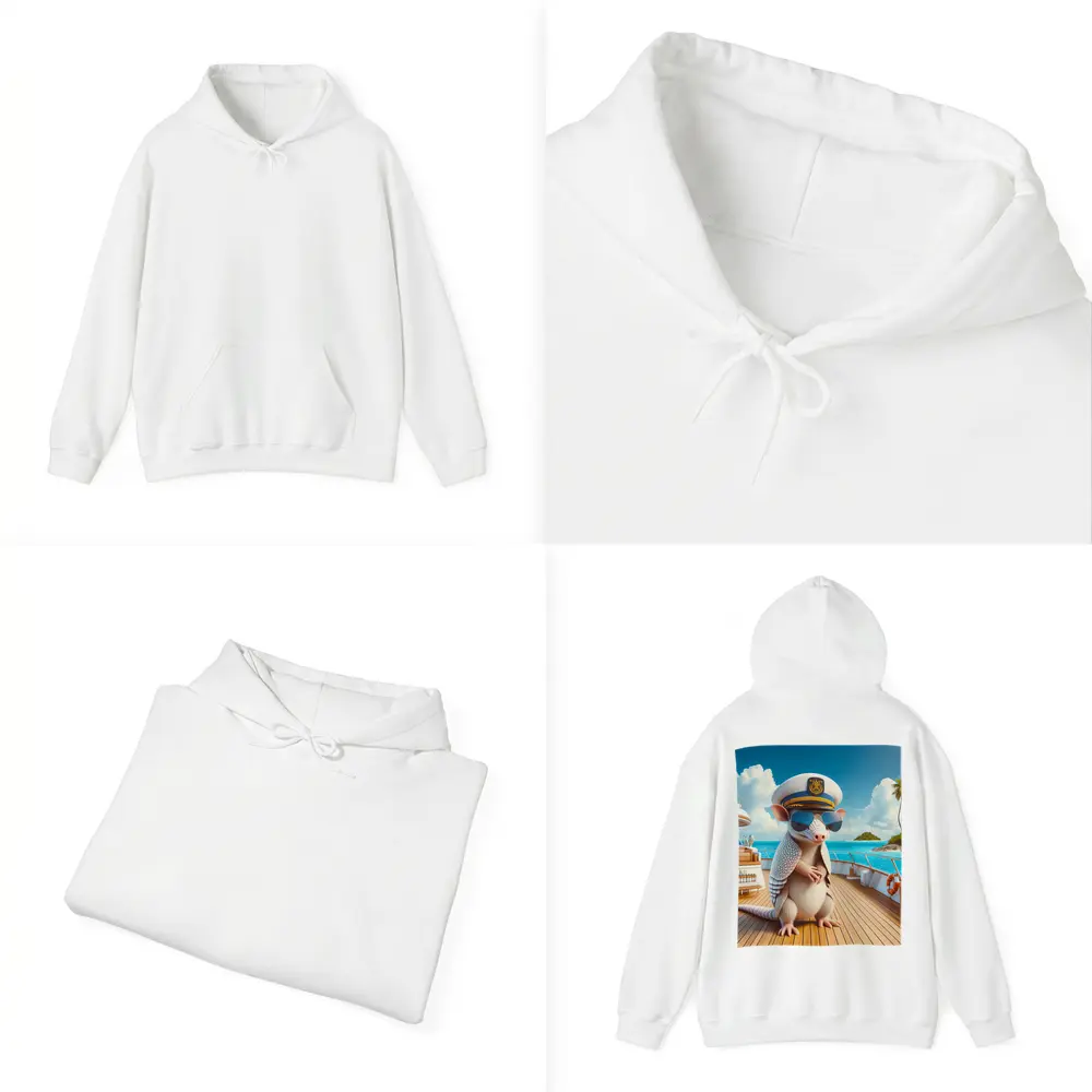 Armadillo Captain On Tropical Yacht Deck – Hoodies