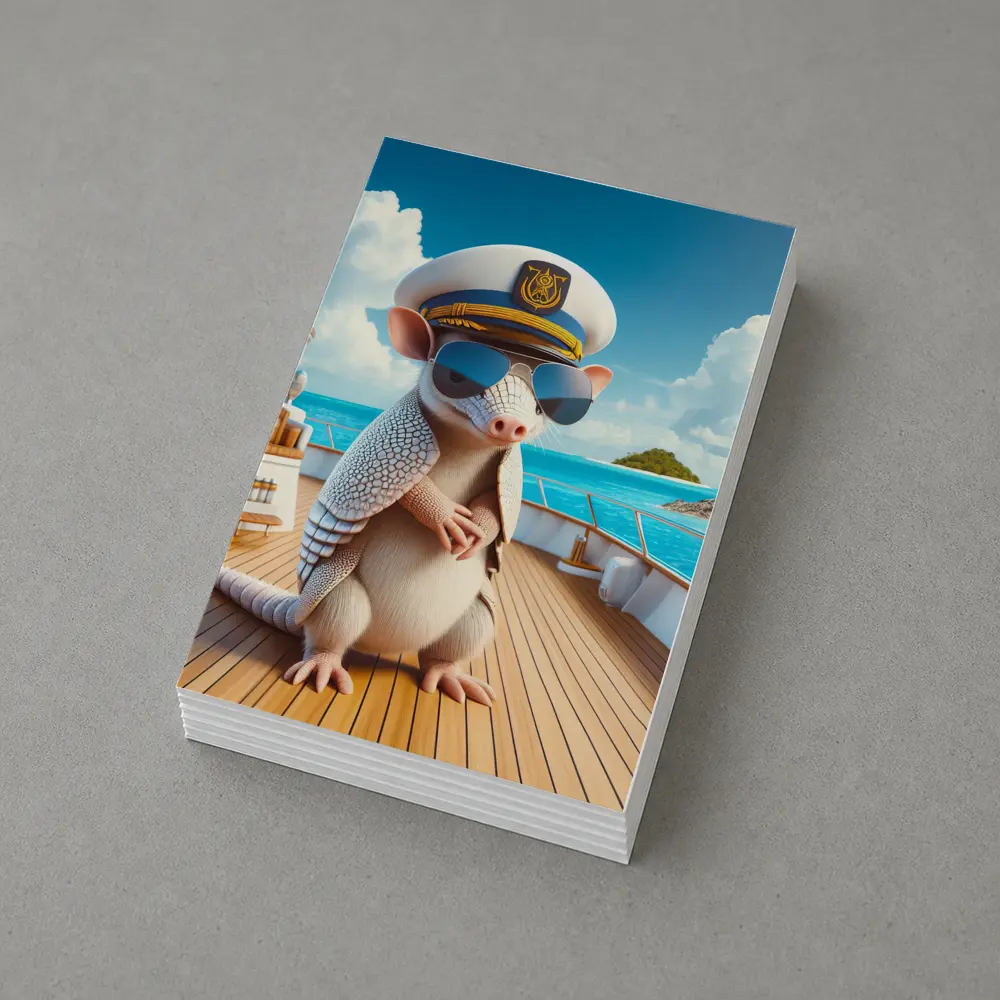 Armadillo Captain On Tropical Yacht Deck – Postcards