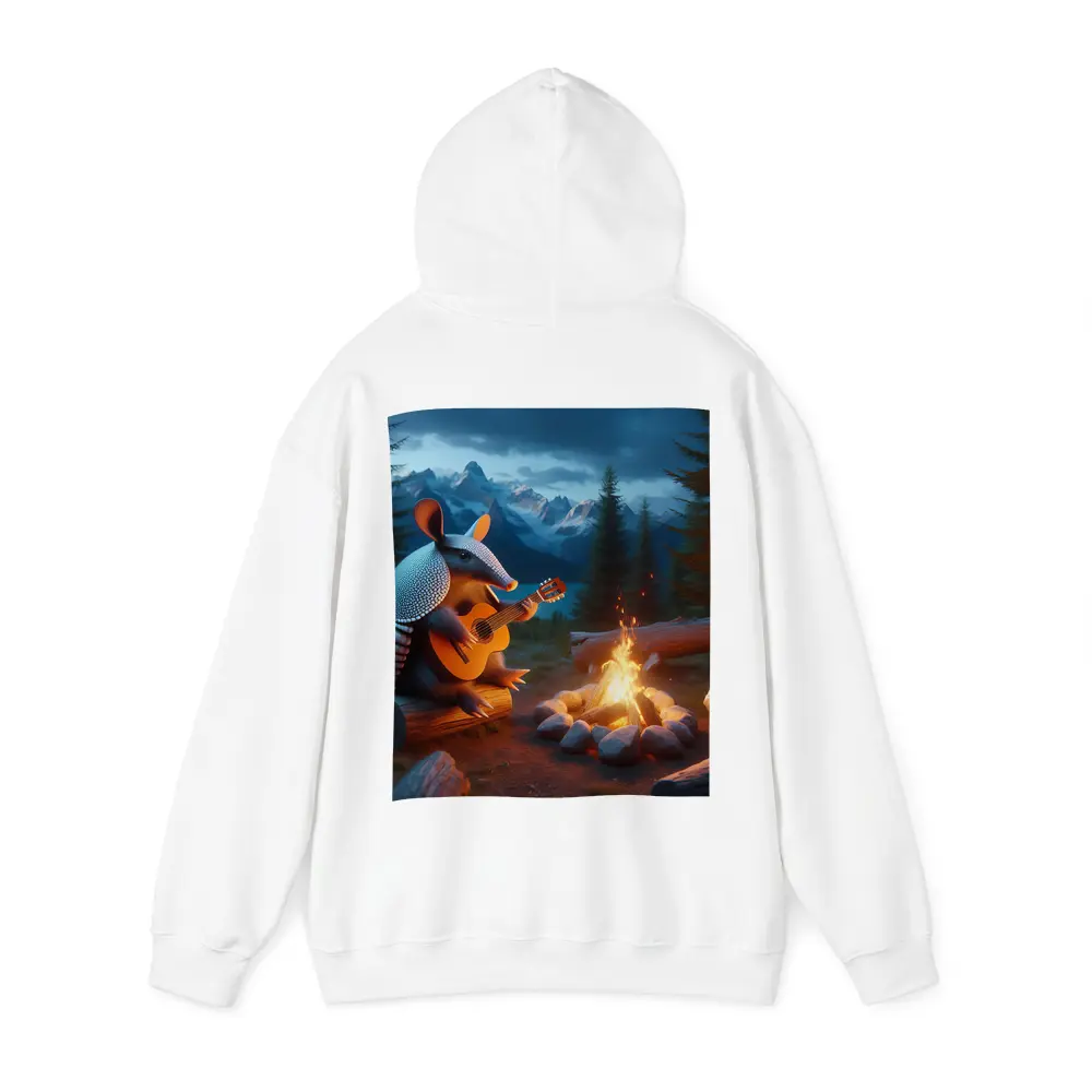 Armadillo Playing Guitar By Campfire Mountains – Hoodies