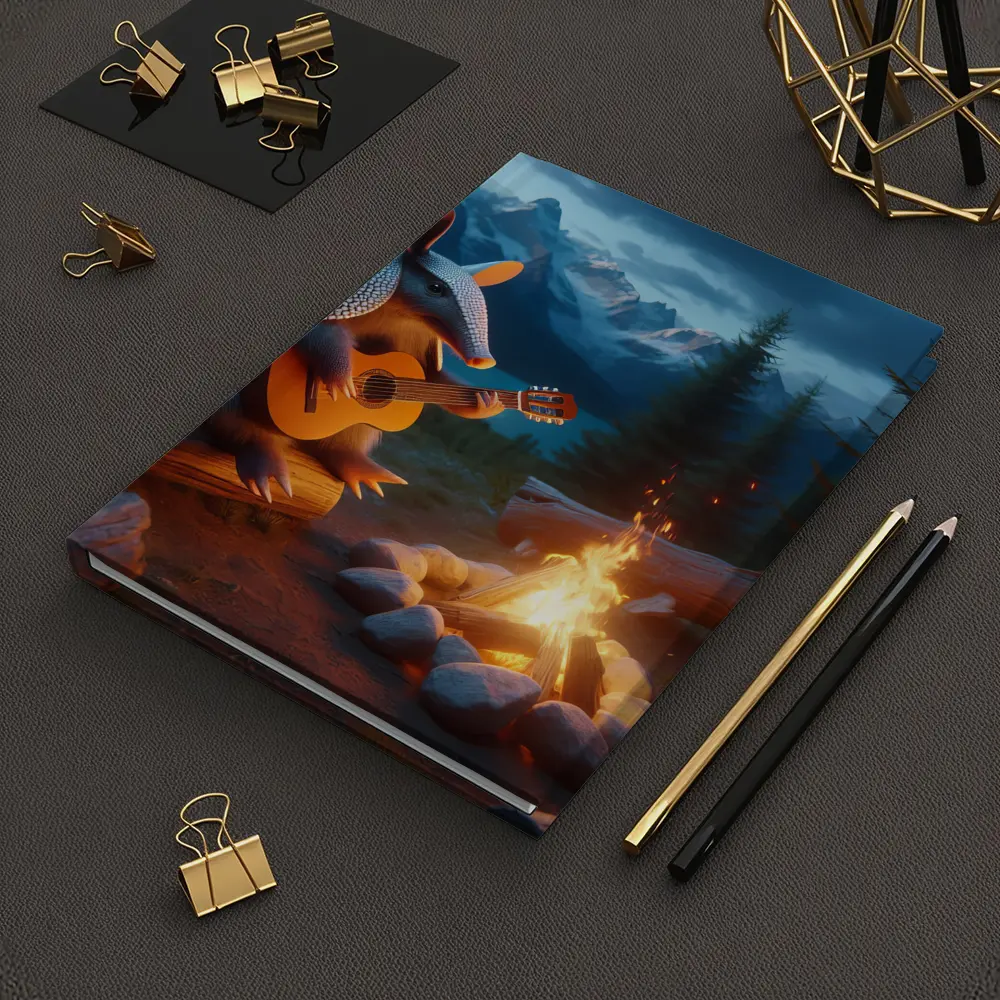 Armadillo Playing Guitar By Campfire Mountains – Notebooks