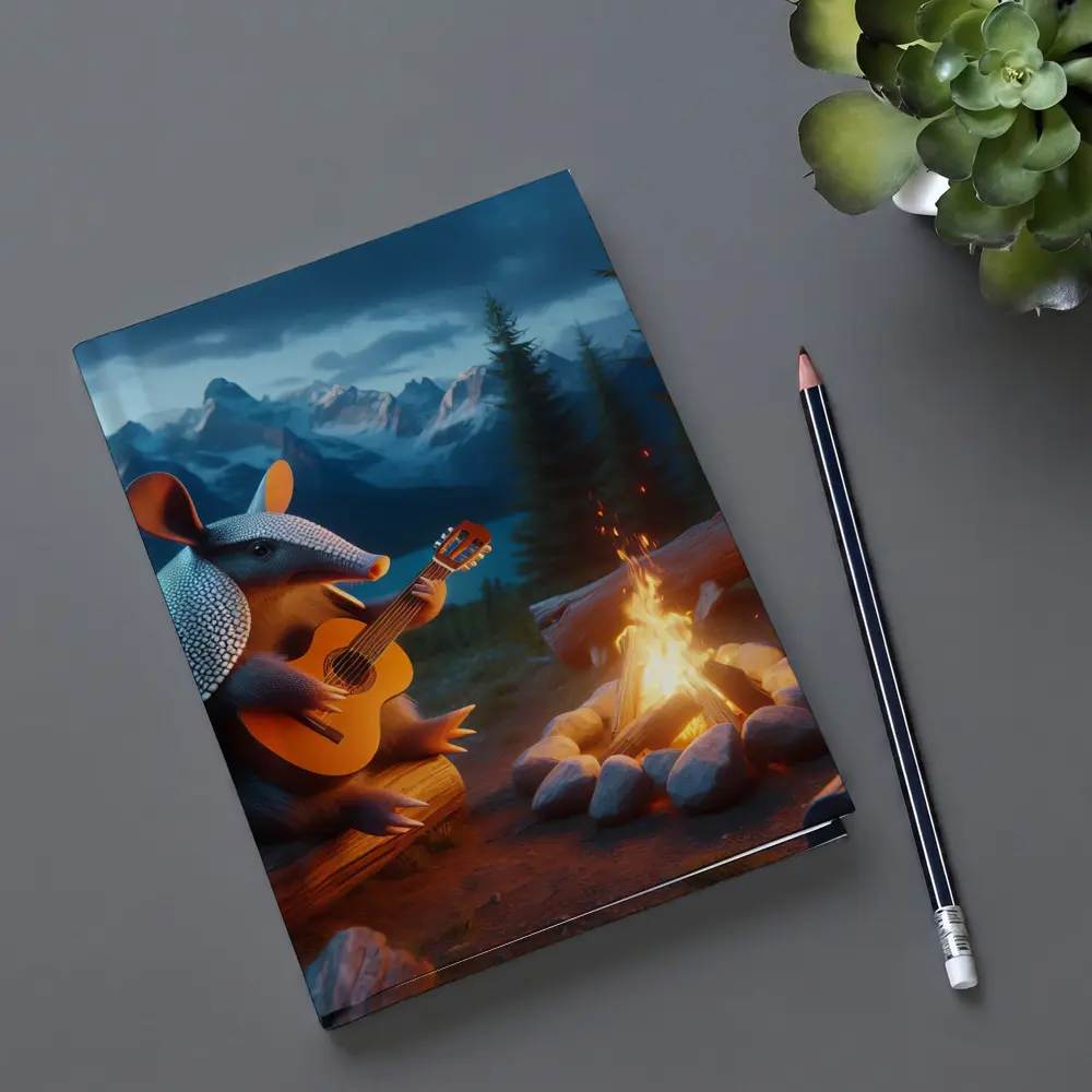 Armadillo Playing Guitar By Campfire Mountains – Notebooks