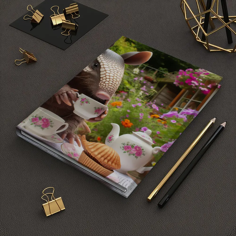 Armadillo Having Tea Party Garden – Notebooks