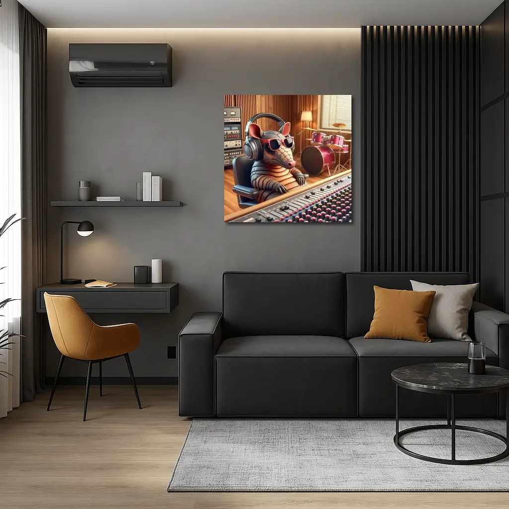 Cool Armadillo Producer In Recording Studio – Wall Art