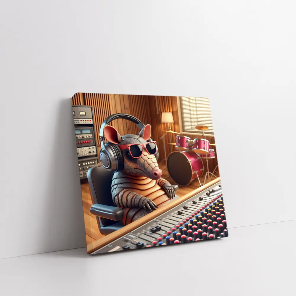 Cool Armadillo Producer In Recording Studio – Wall Art