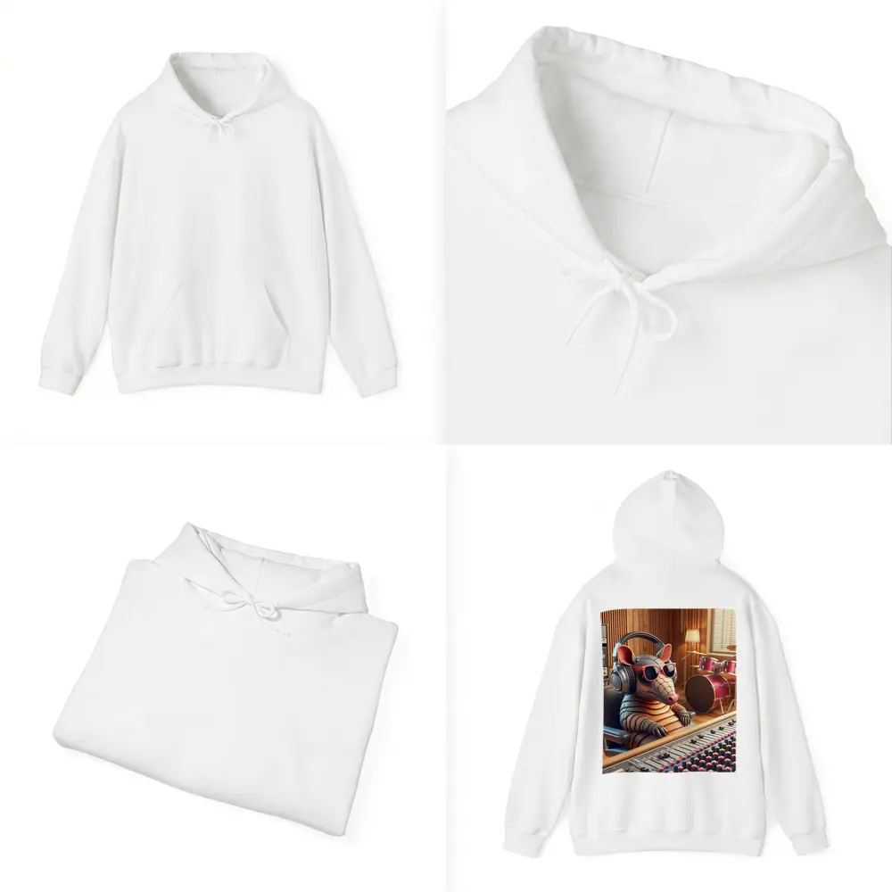 Cool Armadillo Producer In Recording Studio – Hoodies