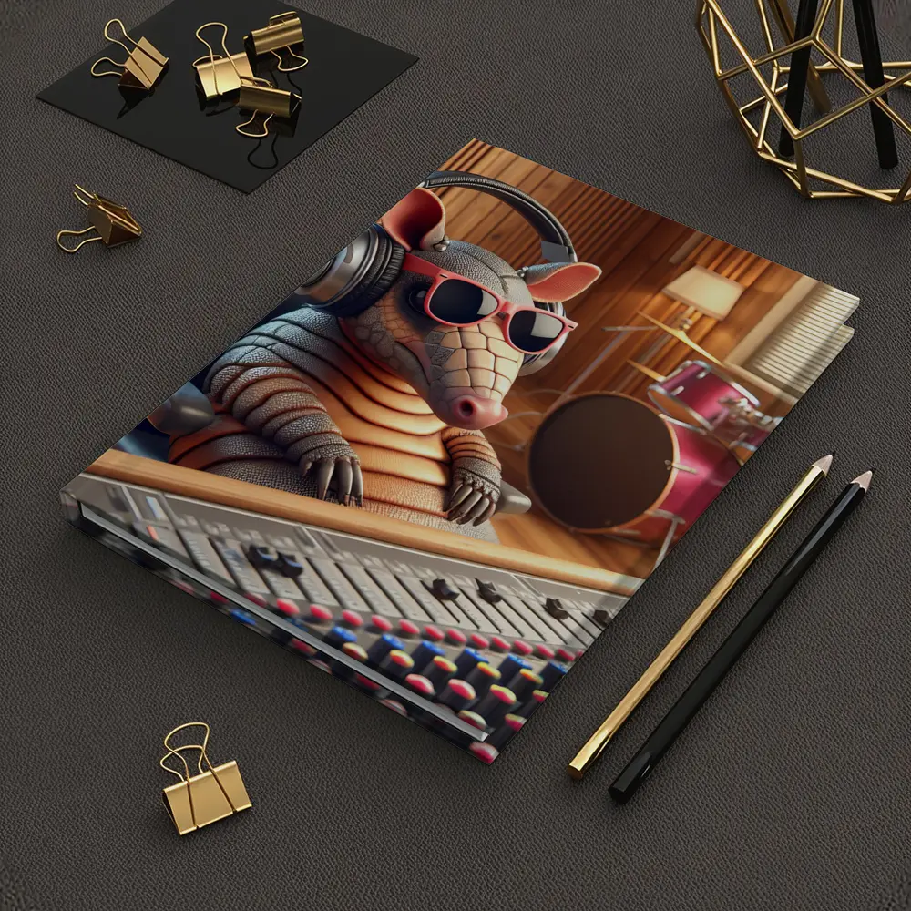 Cool Armadillo Producer In Recording Studio – Notebooks
