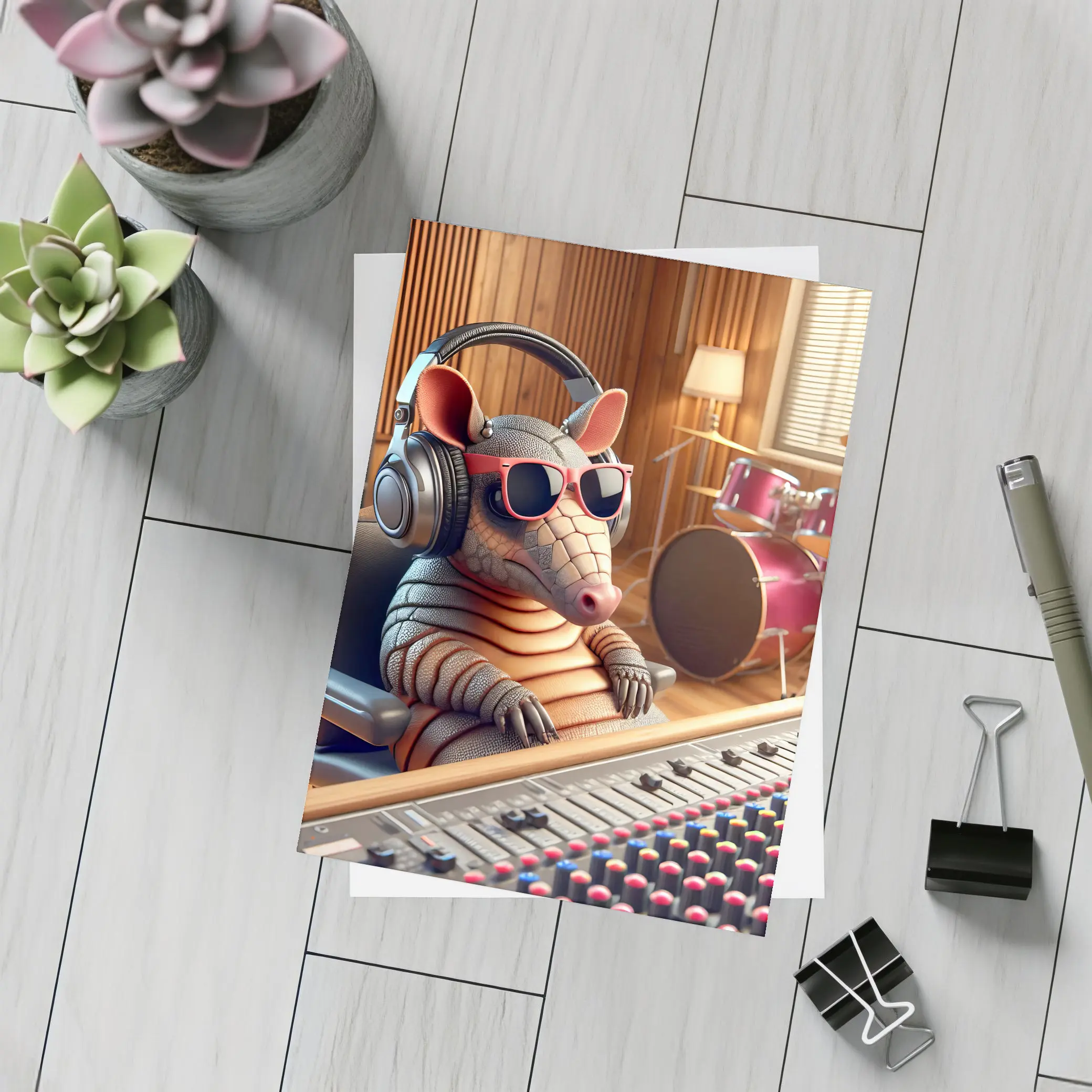 Cool Armadillo Producer In Recording Studio – Postcards