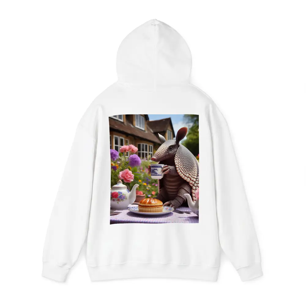Armadillo Drinking Tea English Garden – Hoodies