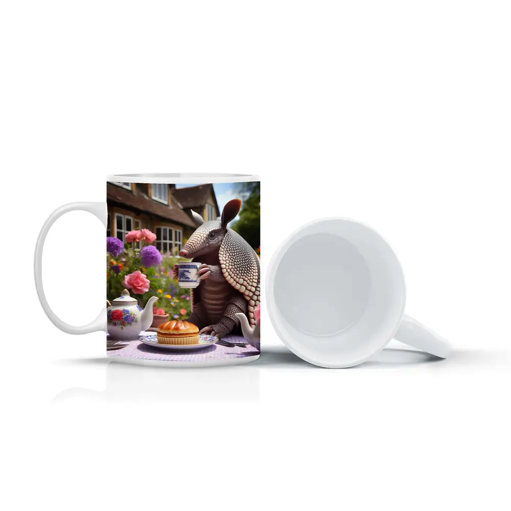 Armadillo Drinking Tea English Garden – Mugs