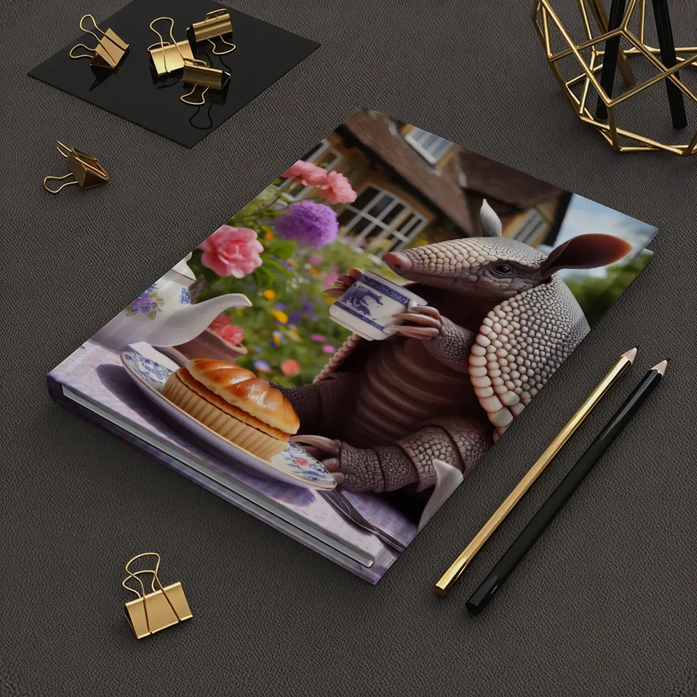 Armadillo Drinking Tea English Garden – Notebooks