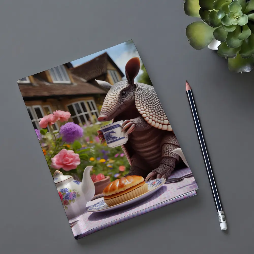 Armadillo Drinking Tea English Garden – Notebooks