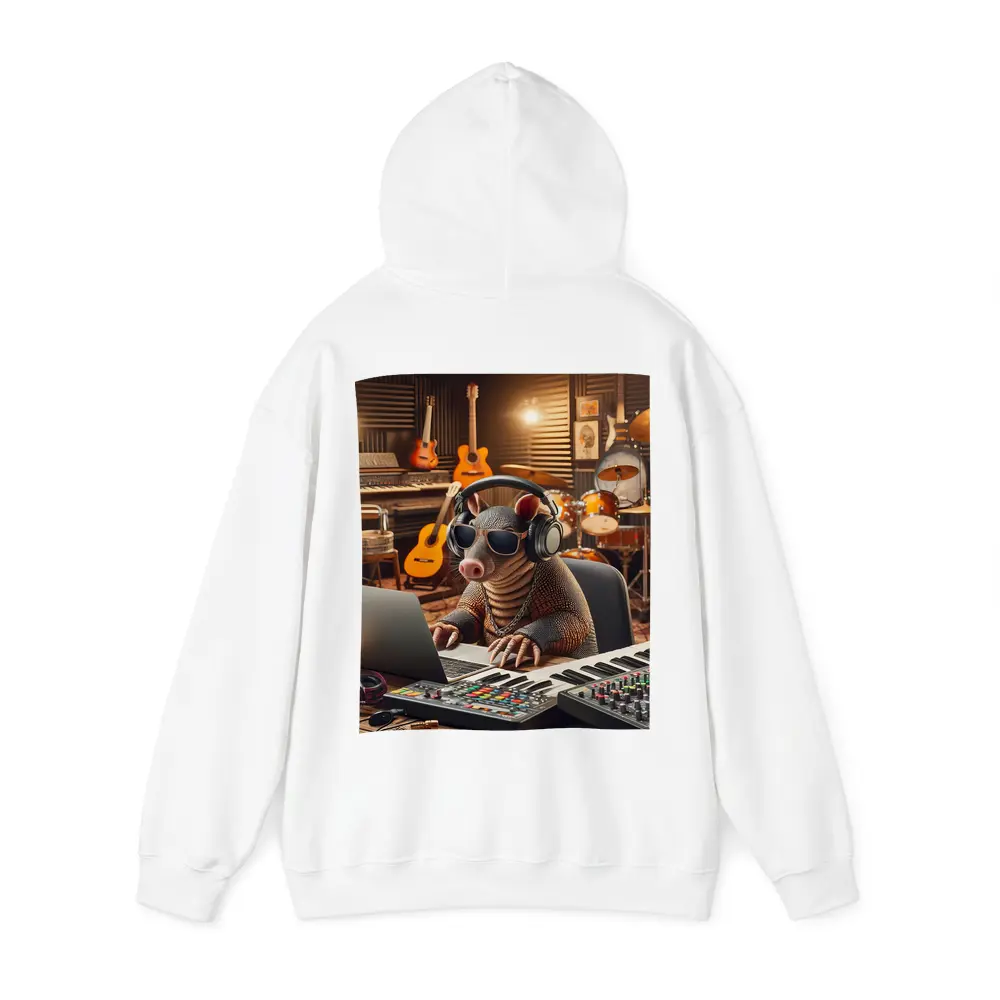 Cool Armadillo Producer In Music Studio – Hoodies