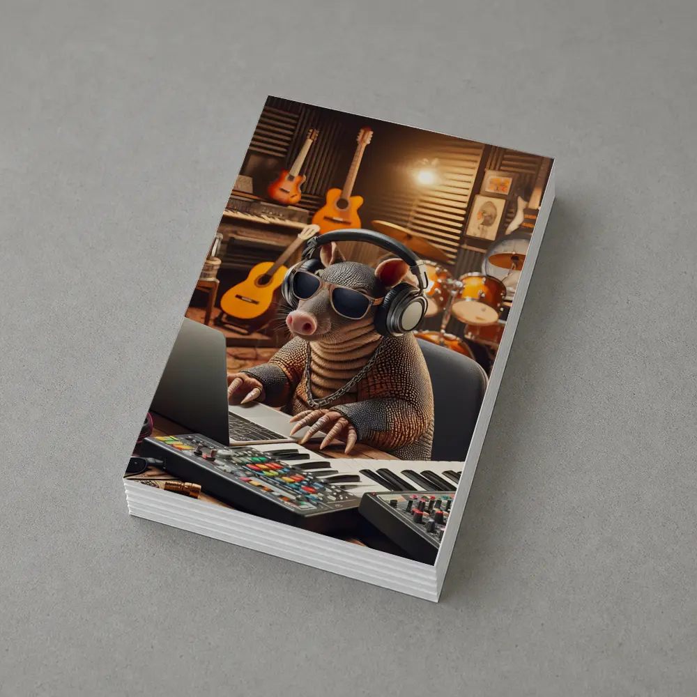 Cool Armadillo Producer In Music Studio – Postcards