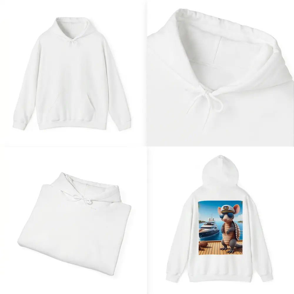 Cool Armadillo Captain On Luxury Yacht – Hoodies