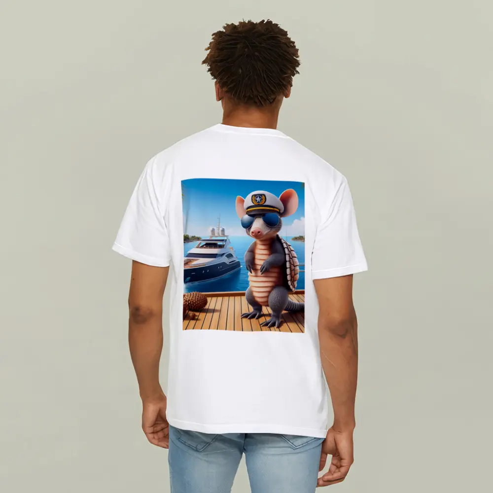 Cool Armadillo Captain On Luxury Yacht – T-Shirts