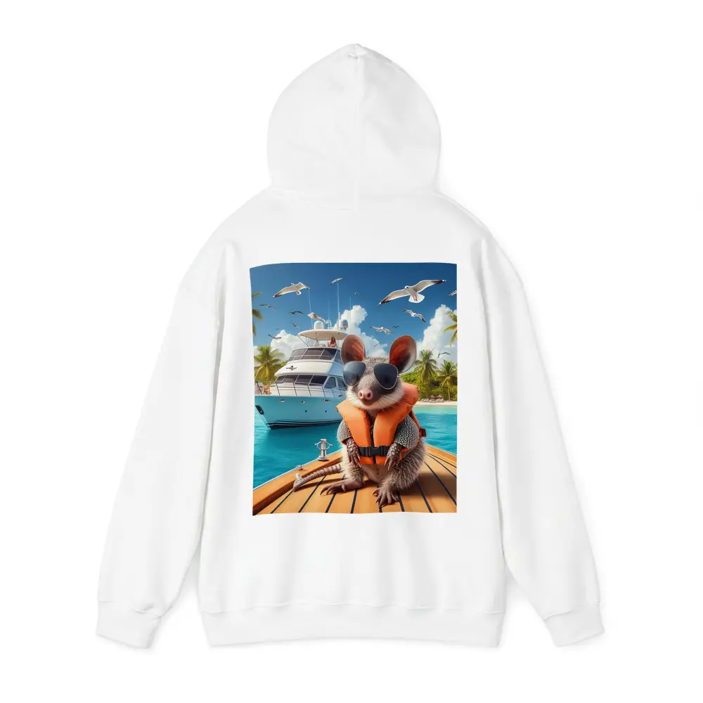 Opossum Wearing Sunglasses On Tropical Yacht – Hoodies
