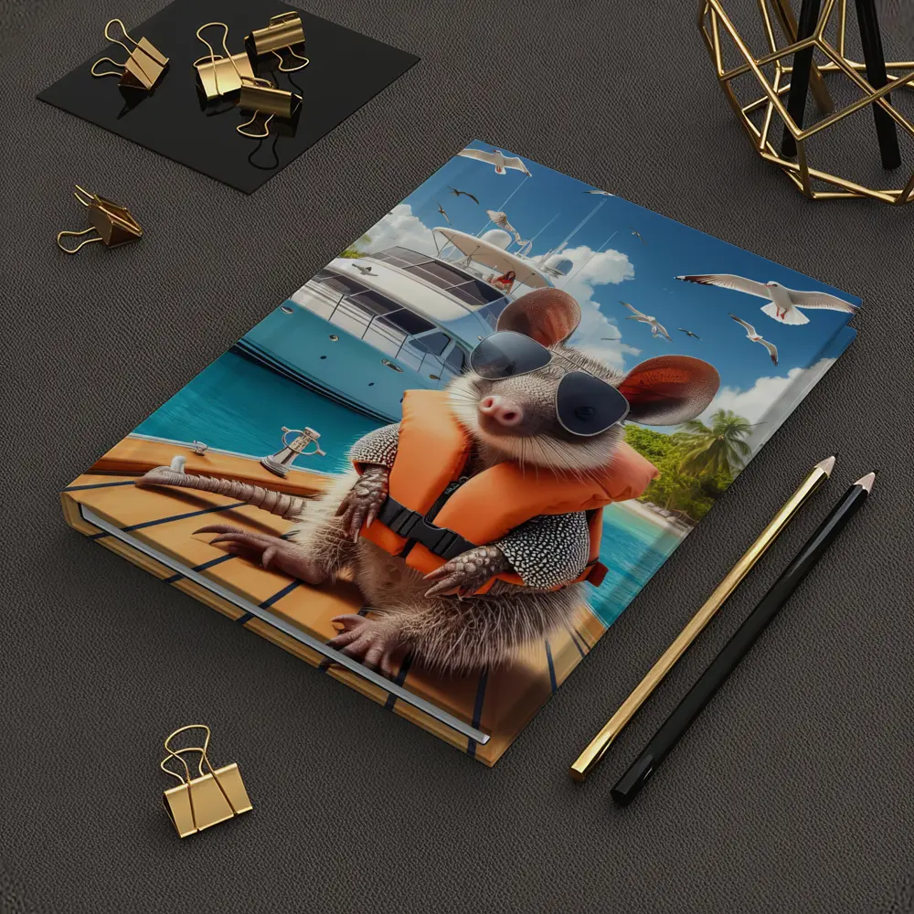 Opossum Wearing Sunglasses On Tropical Yacht – Notebooks