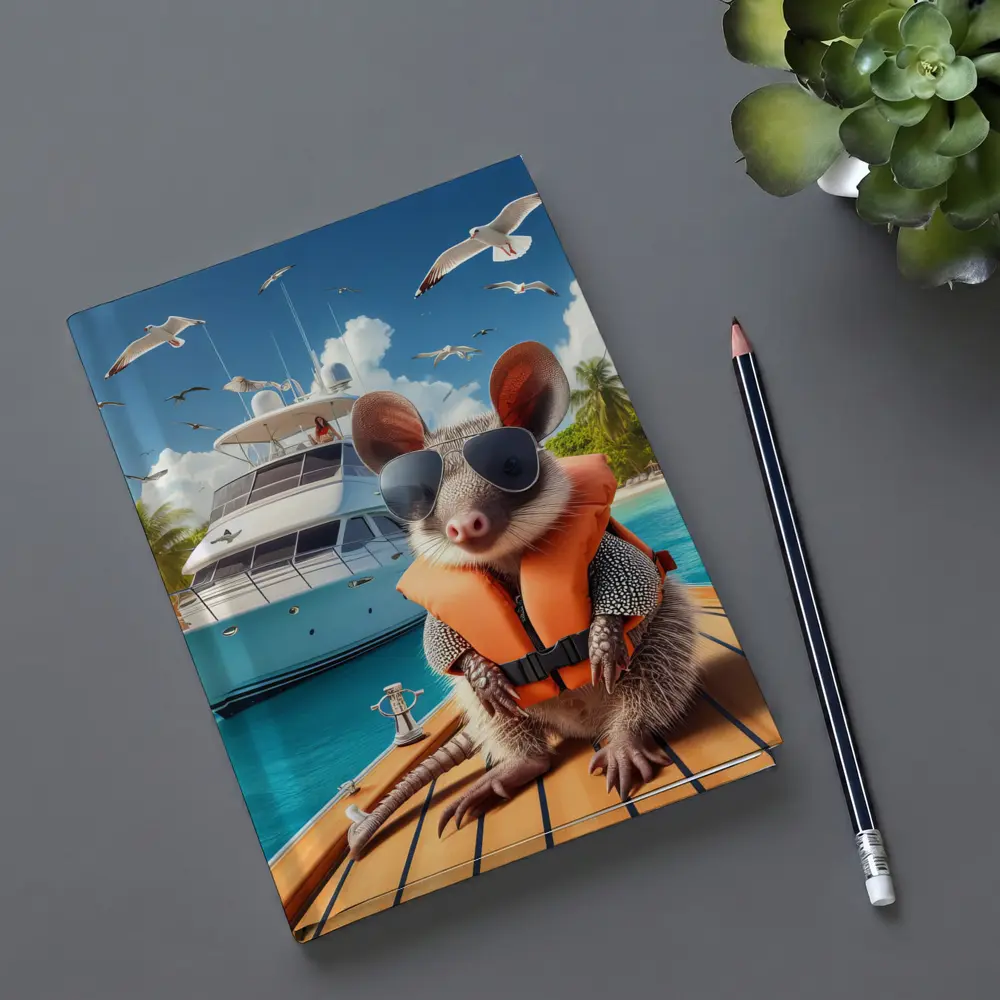 Opossum Wearing Sunglasses On Tropical Yacht – Notebooks