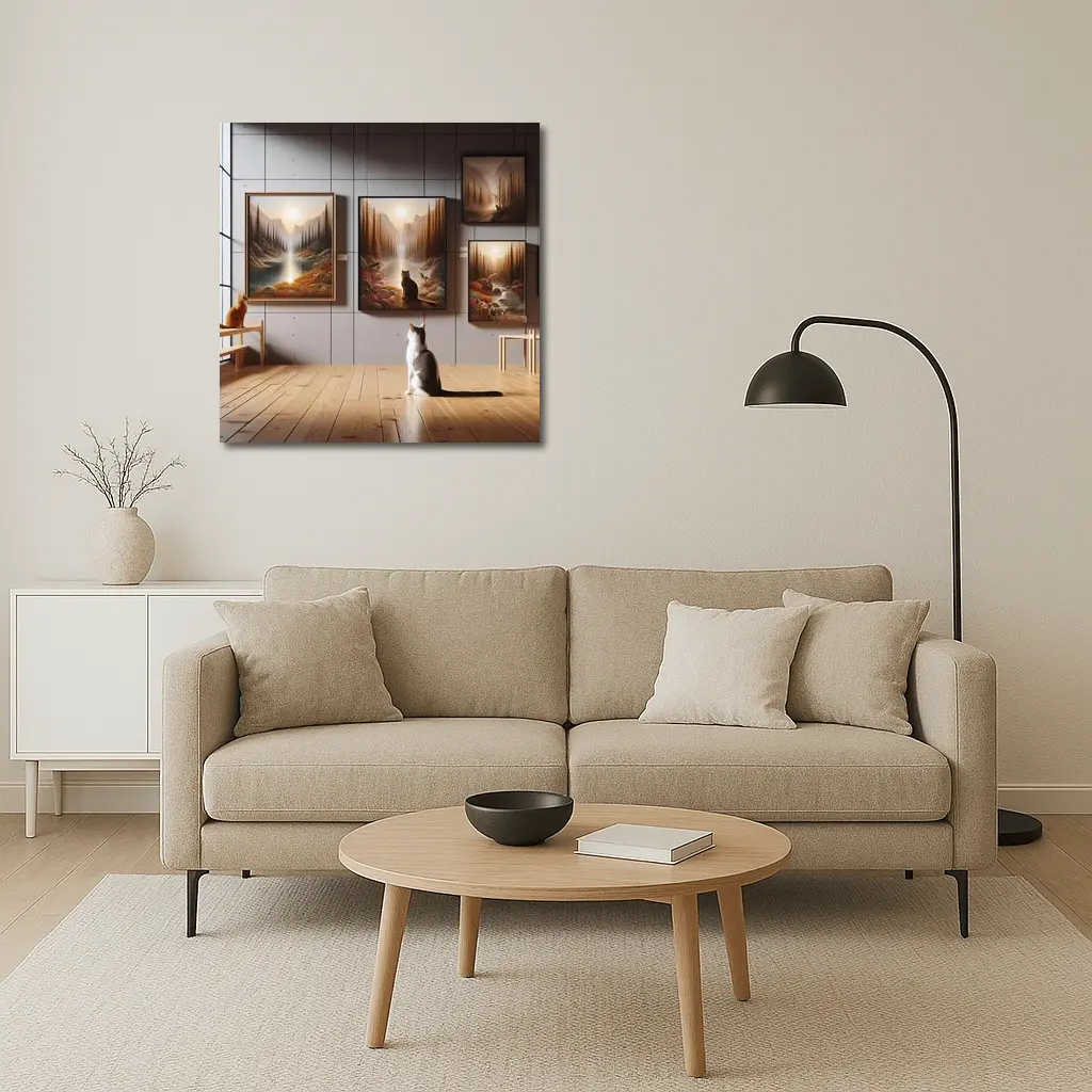Cats Watching Forest Wilderness Paintings Gallery – Wall Art