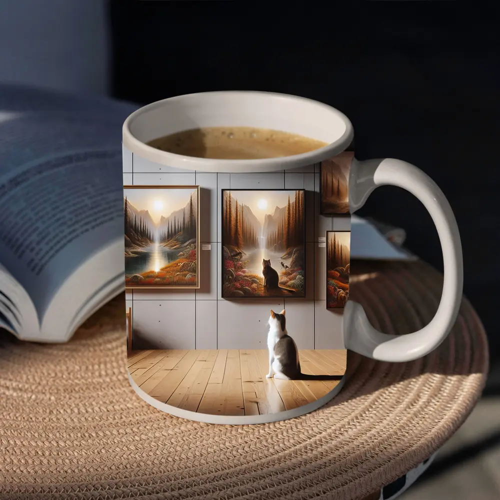 Cats Watching Forest Wilderness Paintings Gallery – Mugs