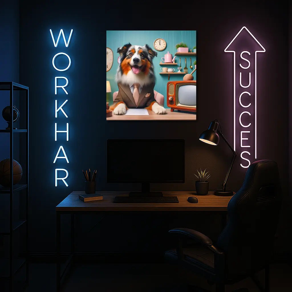 Australian Shepherd Dog Suit Retro Kitchen – Wall Art