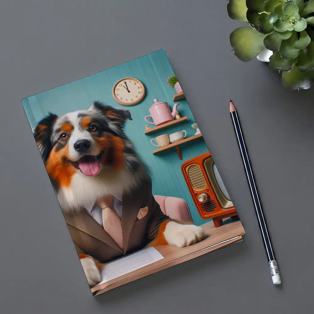Australian Shepherd Dog Suit Retro Kitchen – Notebooks