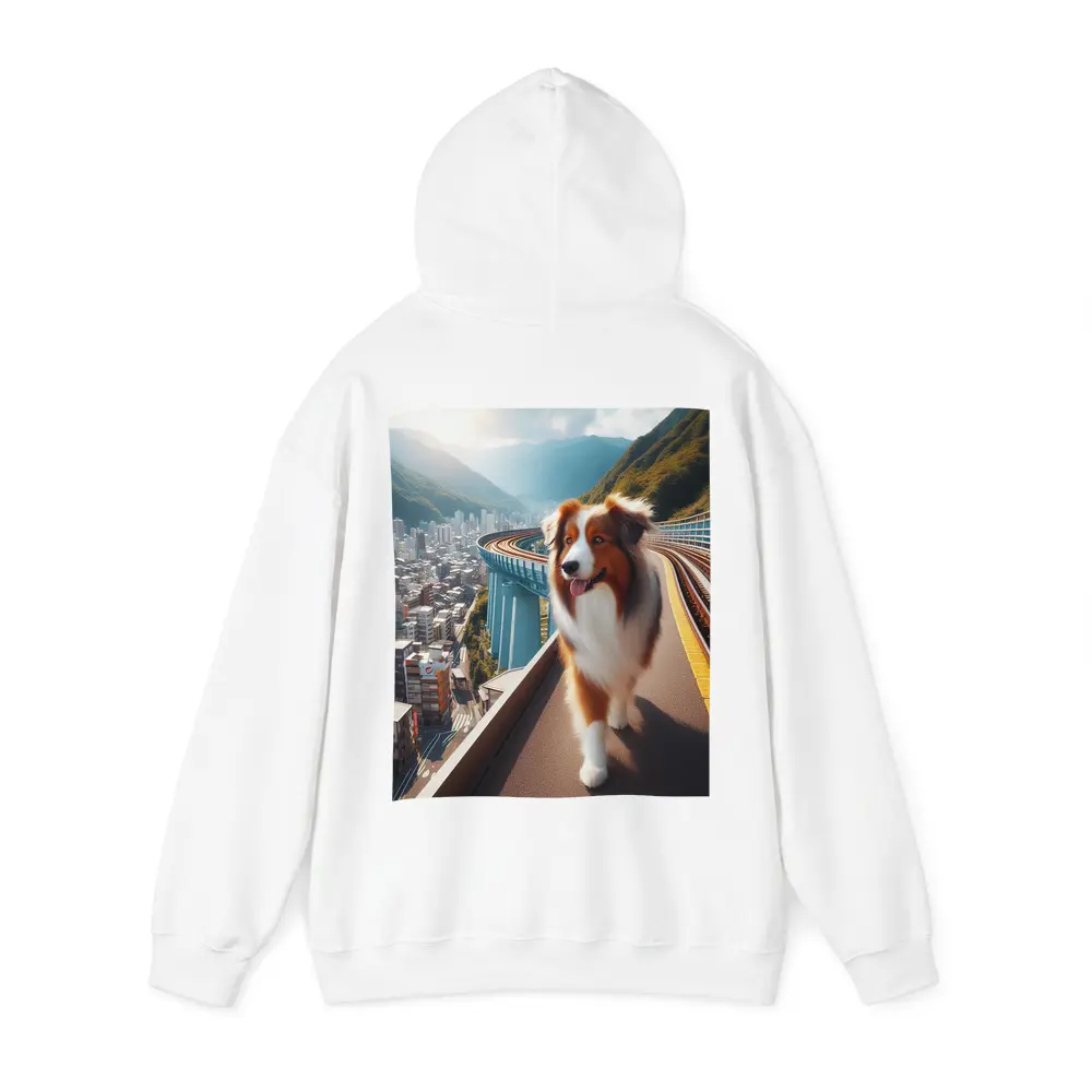 Australian Shepherd Dog City Skyline Background – Hoodies