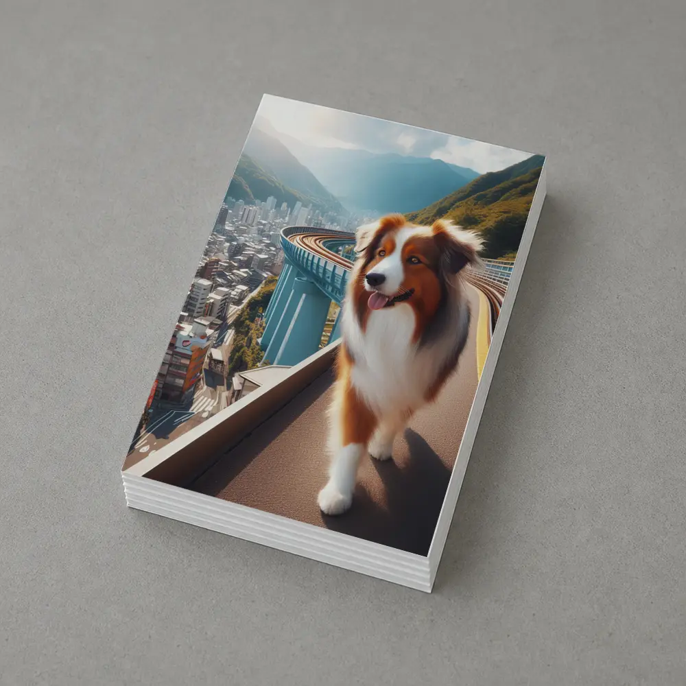 Australian Shepherd Dog City Skyline Background – Postcards