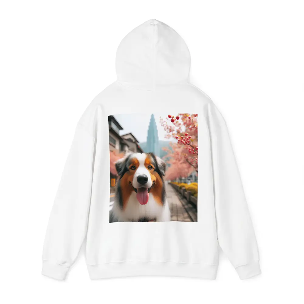 Australian Shepherd Dog Cherry Blossom Street – Hoodies